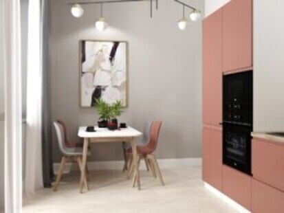 Фото № 3: Дизайн-проект однокомнатной квартиры 41.15  м² Современный стиль для ЖК BRAER PARK