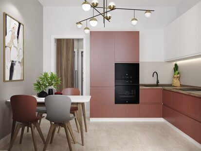 Фото № 6: Дизайн-проект однокомнатной квартиры 41.15  м² Современный стиль для ЖК BRAER PARK