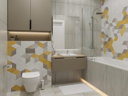 Фото № 2: Дизайн-проект однокомнатной квартиры 40.95  м² Скандинавский стиль для ЖК BRAER PARK