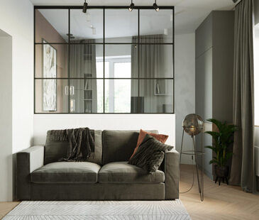 Фото № 5: Дизайн-проект однокомнатной квартиры 37.11  м² Современный стиль для ЖК Гармония