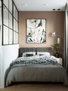 Фото № 6: Дизайн-проект однокомнатной квартиры 37.11  м² Современный стиль для ЖК Гармония