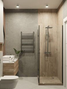 Фото № 4: Дизайн-проект однокомнатной квартиры 37.11  м² Современный стиль для ЖК Гармония