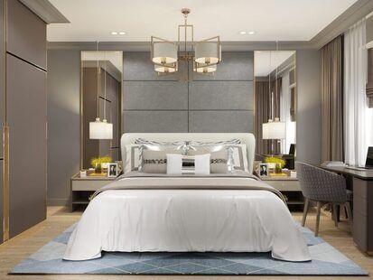 Фото № 6: Дизайн-проект трехкомнатной квартиры 79.35  м² Современная классика для ЖК Ютта