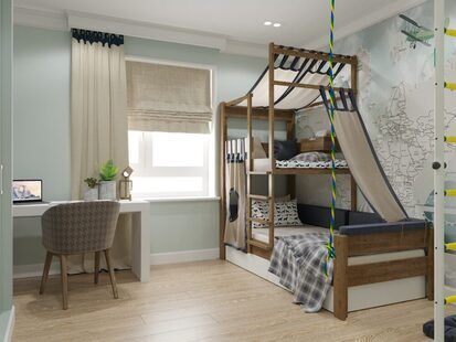 Фото № 4: Дизайн-проект трехкомнатной квартиры 79.35  м² Современная классика для ЖК Ютта