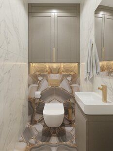 Фото № 3: Дизайн-проект трехкомнатной квартиры 79.35  м² Современная классика для ЖК Ютта