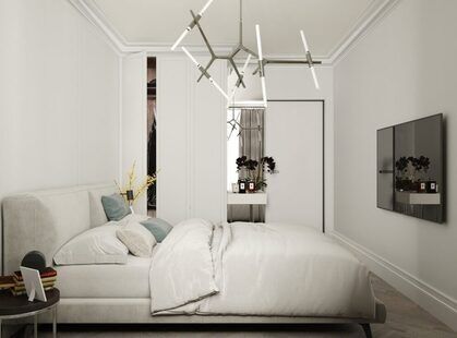 Фото № 5: Дизайн-проект однокомнатной квартиры 39.93  м² стиль Минимализм для ЖК Ютта