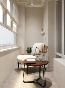 Фото № 6: Дизайн-проект однокомнатной квартиры 39.93  м² стиль Минимализм для ЖК Ютта