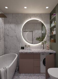 Фото № 3: Дизайн-проект однокомнатной квартиры 39.93  м² стиль Минимализм для ЖК Ютта