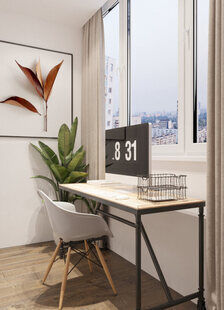 Фото № 2: Дизайн-проект квартиры-студии 27.77  м² стиль Модернизм для ЖК Ютта