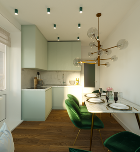 Фото № 6: Дизайн-проект двухкомнатной квартиры 49.16  м² Скандинавский стиль для ЖК Ютта