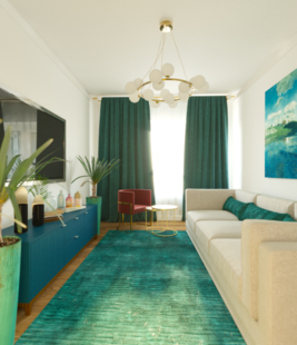 Фото № 4: Дизайн-проект двухкомнатной квартиры 49.16  м² Скандинавский стиль для ЖК Ютта