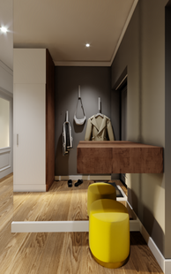 Фото № 2: Дизайн-проект двухкомнатной квартиры 49.16  м² Скандинавский стиль для ЖК Ютта