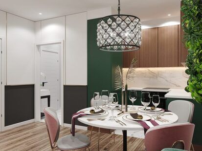 Фото № 4: Дизайн-проект однокомнатной квартиры 42.01  м² Современный стиль проект выполенн для ЖК Ютта