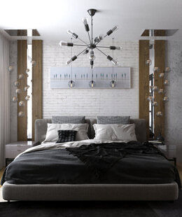 Фото № 2: Дизайн-проект евро трехкомнатной квартиры 60.16  м² стиль Лофт для ЖК Солнечный район