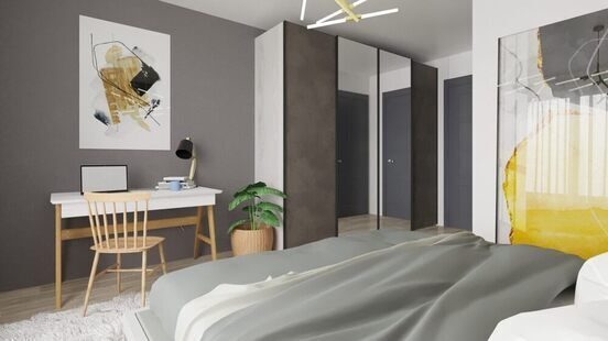 Фото № 5: Дизайн-проект двухкомнатной квартиры 74.05  м² Скандинавский стиль для ЖК Мозаика