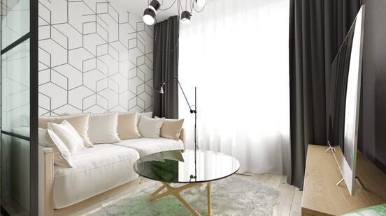 Фото № 2: Дизайн-проект двухкомнатной квартиры 74.05  м² Скандинавский стиль для ЖК Мозаика