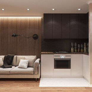 Фото № 4: Дизайн-проект квартиры-студии 25.4  м² стиль Контемпорари для ЖК Мозаика