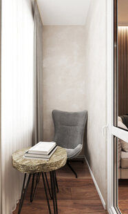 Фото № 5: Дизайн-проект квартиры-студии 25.4  м² стиль Контемпорари для ЖК Мозаика