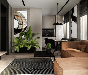 Фото № 3: Дизайн-проект евро трехкомнатной квартиры 70.44  м² Современный стиль для ЖК Мозаика