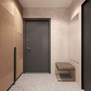 Фото № 4: Дизайн-проект квартиры-студии 28.7  м² Современный стиль для ЖК Мозаика