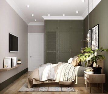 Фото № 6: Дизайн-проект двухкомнатной квартиры 51.78  м² Современный стиль для ЖК Мозаика