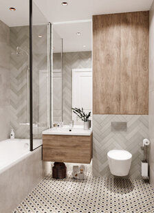 Фото № 3: Дизайн-проект двухкомнатной квартиры 51.78  м² Современный стиль для ЖК Мозаика