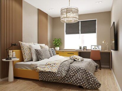 Фото № 2: Дизайн-проект двухкомнатной квартиры 59.2  м² Скандинавский стиль для ЖК MatrЁshka city