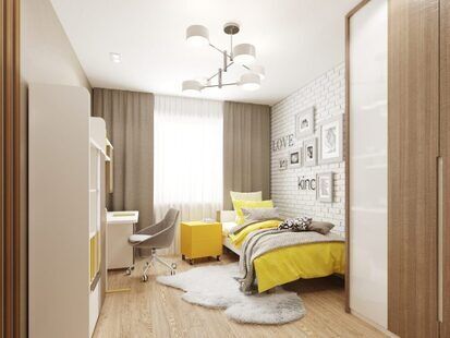 Фото № 3: Дизайн-проект двухкомнатной квартиры 59.2  м² Скандинавский стиль для ЖК MatrЁshka city