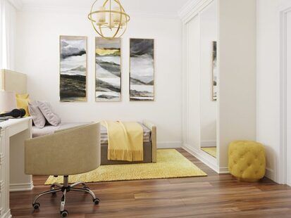 Фото № 6: Дизайн-проект четырехкомнатной квартиры 99.07  м² стиль Современная классика для ЖК Matrёshka city