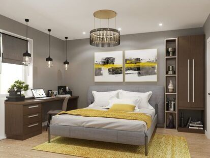 Фото № 6: Дизайн-проект трехкомнатной квартиры 94.28  м² Современный стиль для ЖК MatrЁshka city