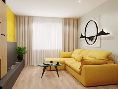 Фото № 4: Дизайн-проект трехкомнатной квартиры 74.5  м² Современный стиль для ЖК MatrЁshka city