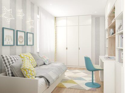 Фото № 2: Дизайн-проект трехкомнатной квартиры 74.5  м² Современный стиль для ЖК MatrЁshka city