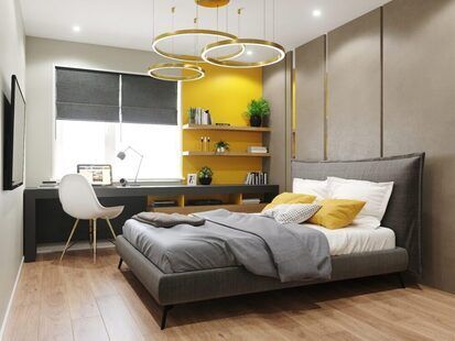 Фото № 3: Дизайн-проект трехкомнатной квартиры 74.5  м² Современный стиль для ЖК MatrЁshka city