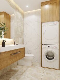 Фото № 5: Дизайн-проект трехкомнатной квартиры 74.5  м² Современный стиль для ЖК MatrЁshka city