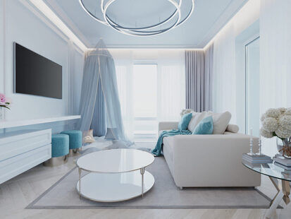 Фото № 5: Дизайн-проект двухкомнатной квартиры 51.58  м² стиль Современная классика для ЖК Стрижи Сити