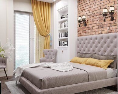 Фото № 6: Дизайн-проект однокомнатной квартиры 48.08  м² Современный стиль для ЖК Комарово