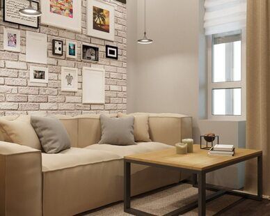 Фото № 4: Дизайн-проект однокомнатной квартиры 48.08  м² Современный стиль для ЖК Комарово