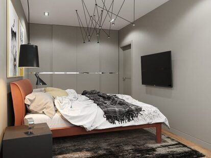 Фото № 6: Дизайн-проект однокомнатной квартиры 38.21  м² Современный стиль для ЖК Мозаика