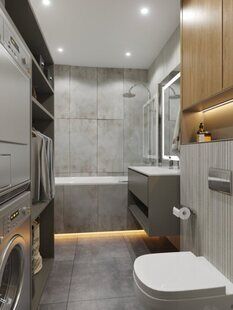 Фото № 5: Дизайн-проект однокомнатной квартиры 38.21  м² Современный стиль для ЖК Мозаика