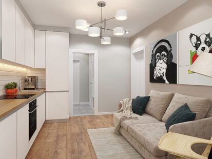 Фото № 5: Дизайн-проект однокомнатной квартиры 36.02  м² Современный стиль для ЖК Мозаика