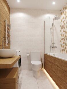 Фото № 2: Дизайн-проект однокомнатной квартиры 36.02  м² Современный стиль для ЖК Мозаика