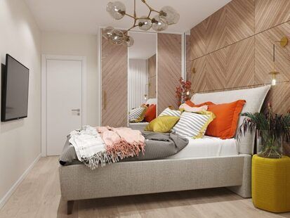 Фото № 5: Дизайн-проект однокомнатной квартиры 35.8  м² Скандинавский стиль для ЖК Мозаика