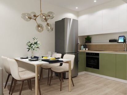 Фото № 4: Дизайн-проект однокомнатной квартиры 35.8  м² Скандинавский стиль для ЖК Мозаика