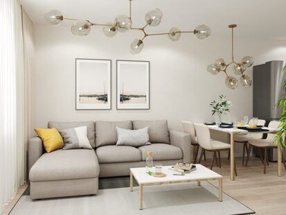 Фото № 2: Дизайн-проект однокомнатной квартиры 35.8  м² Скандинавский стиль для ЖК Мозаика