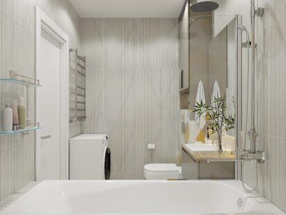 Фото № 3: Дизайн-проект однокомнатной квартиры 35.8  м² Скандинавский стиль для ЖК Мозаика