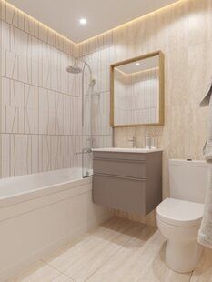 Фото № 2: Дизайн-проект однокомнатной квартиры 34.14  м² стиль Современный для ЖК Мозаика