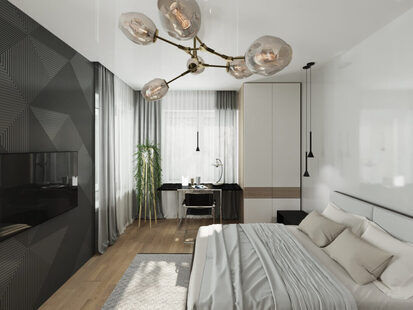 Фото № 4: Дизайн-проект евро двухкомнатной квартиры 59.68  м² стиль Модернизм для ЖК Ютта