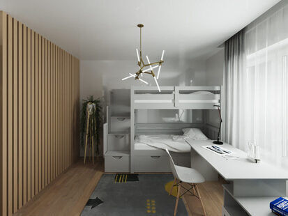 Фото № 6: Дизайн-проект евро двухкомнатной квартиры 59.68  м² стиль Модернизм для ЖК Ютта