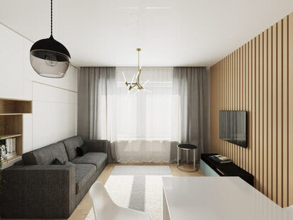 Фото № 5: Дизайн-проект евро двухкомнатной квартиры 59.68  м² стиль Модернизм для ЖК Ютта