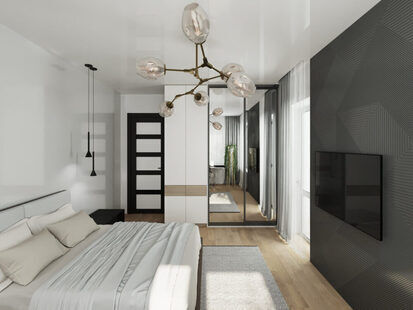 Фото № 3: Дизайн-проект евро двухкомнатной квартиры 59.68  м² стиль Модернизм для ЖК Ютта